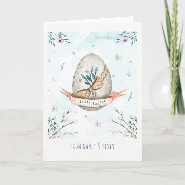 Cute Påskägg Lycklig påskkort Helgkort (Framsida)