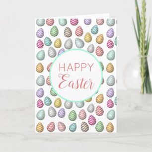 Cute Påskägg Mönster Pastel Färg Påsk Helgkort