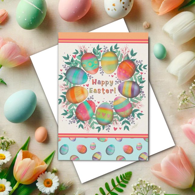 Cute Påskägg Pastel Blommigt Utandning Anpassnings Kort (Skapare uppladdad)