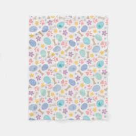 Cute Påskägg Paw skriver ut Pastel färg Hund älska Fleecefilt