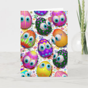 Cute Påskägg Tecknad Hälsning_Cards Helgkort