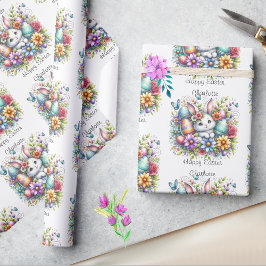 Cute Påskhare Add Child's Namn eller Birthday Presentpapper