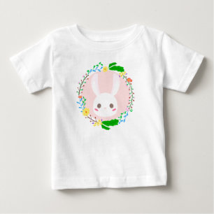 Cute Påskhare Ansikte Flower WAN T Shirt