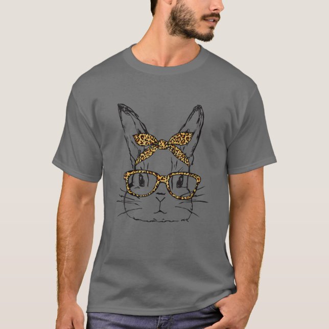 Cute Påskhare Ansikte Leopard, Påsk Dag Girls T Shirt (Framsida)