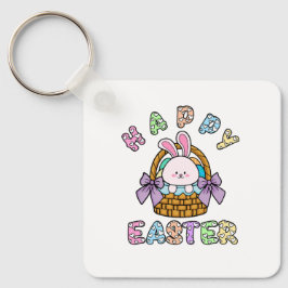 Cute Påskhare Basket med nyckelkedjan Eggs Nyckelring