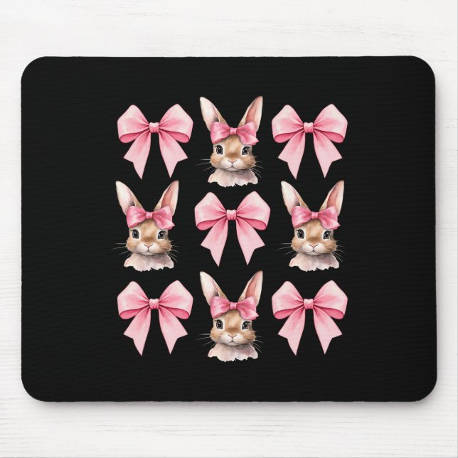 Cute Påskhare Coquette Bow Påsk Day Gir Musmatta (Framsidan)