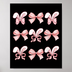 Cute Påskhare Coquette Bow Påsk Day Gir Poster