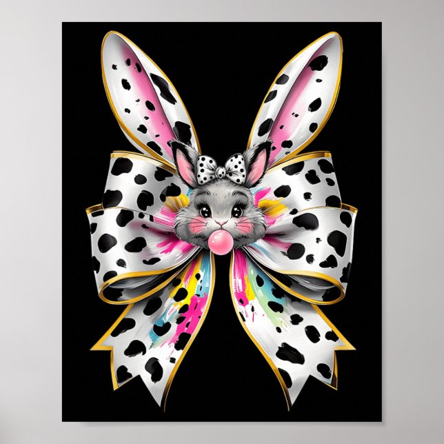 Cute Påskhare Coquette Bow Påsk Day Gir Poster (Framsidan)