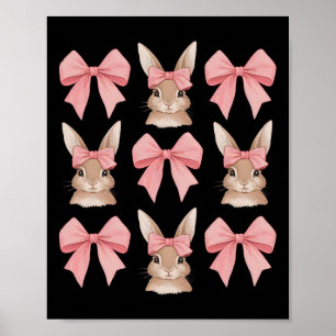 Cute Påskhare Coquette Bow Påsk Day Gir Poster