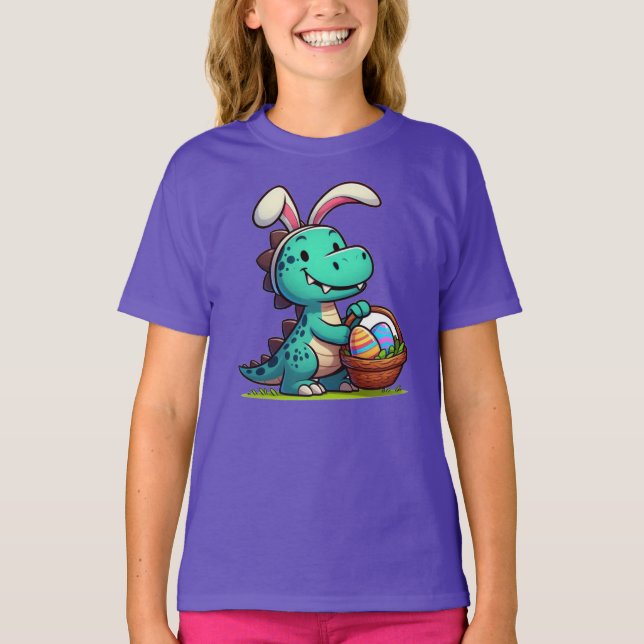 Cute, Påskhare dinosaur T Shirt (Framsida)