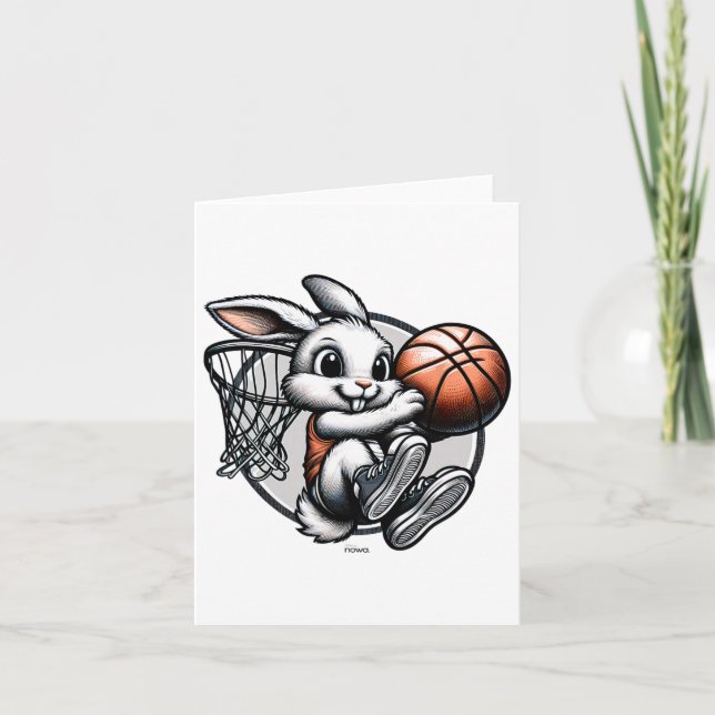 Cute Påskhare Dunk Squad Basketball Kort (Framsida)