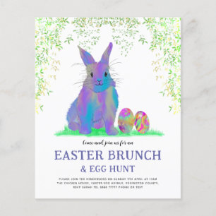 Cute Påskhare Egg Hunt och Brunch Flygblad
