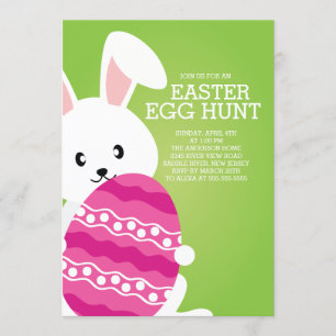Cute Påskhare Egg Hunt Påsk Party-inbjudan Inbjudningar