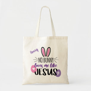 Cute Påskhare Eggs Jesus Kärlek Me Personlig Tygkasse