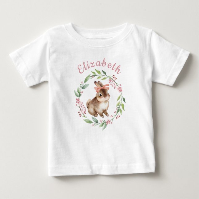 Cute Påskhare Första födelsedag Baby T-Shirt (Framsida)