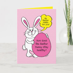Cute Påskhare Funny Påsk Riddle För barn Kort