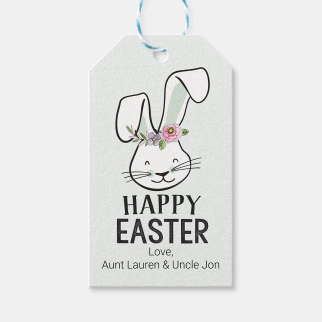 Cute Påskhare Gift-Märkre Presentetikett (Framsidan)