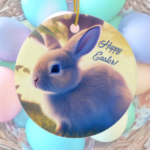 Cute Påskhare, Glad påsk - anpassningsbar Julgransprydnad Keramik