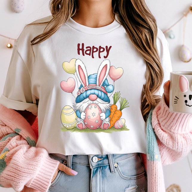 Cute Påskhare Gnome med ägg och morot T Shirt (Skapare uppladdad)