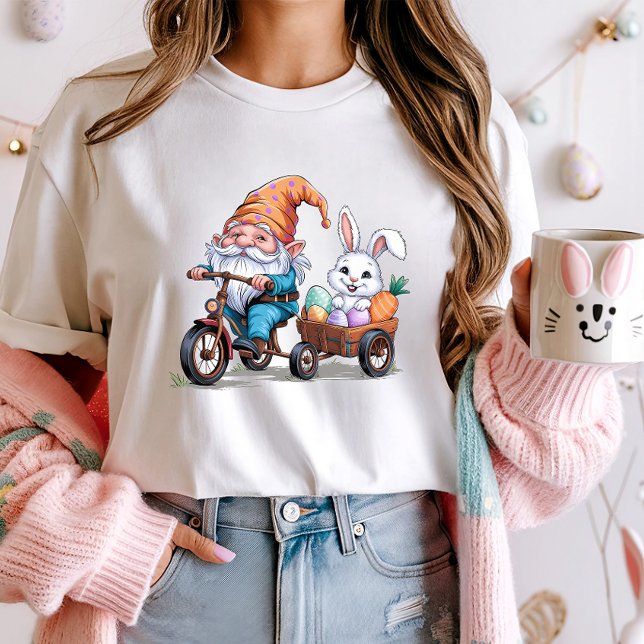 Cute Påskhare & Gnome Shirt, Bunny & Tricycle T Shirt (Skapare uppladdad)