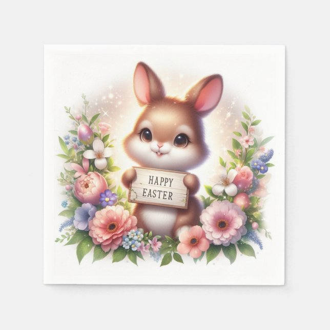 Cute Påskhare Holger ett Påsk-tecken Pappersservett (Framsidan)