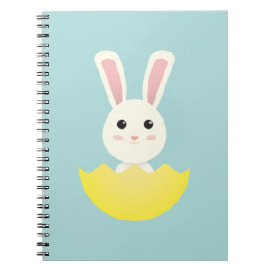 Cute Påskhare I Anteckningsbok Med Spiral