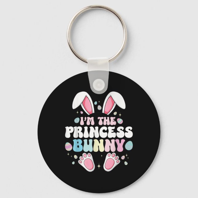 Cute Påskhare I är prinsessan Bunny för flickor Nyckelring (Framsida)