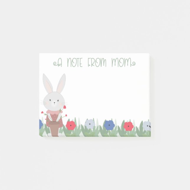 Cute Påskhare Mamma Post-it Block (Framsida)