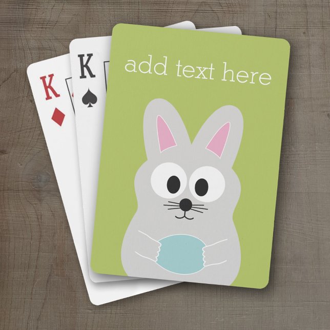 Cute Påskhare med ägg och eget namn Spelkort (Personalized Playing Cards )