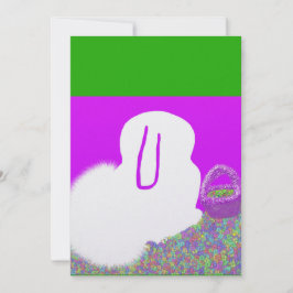 Cute Påskhare med blommor Julkort