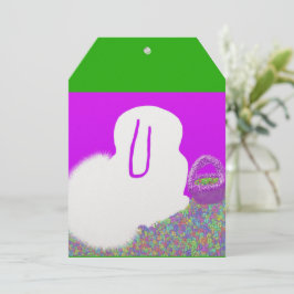Cute Påskhare med blommor Julkort
