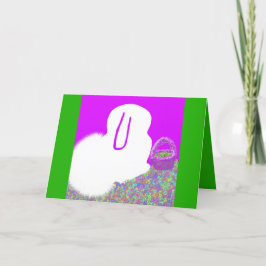 Cute Påskhare med blomsterkort Tack Kort