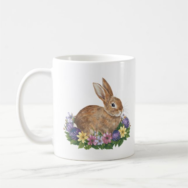 Cute Påskhare med FL-ägare Kaffemugg (Vänster)