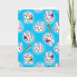 Cute Påskhare Mönster Helgkort