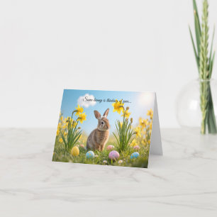 Cute Påskhare och Daffodil Kort