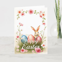 Cute Påskhare och Eggs Vår Helgdag Önskemål Helgkort