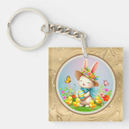 Cute Påskhare och Lycklig Vår blommor Helgdag