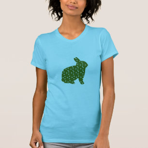 Cute Påskhare oliv grönt med vita prickar Tee Shirt