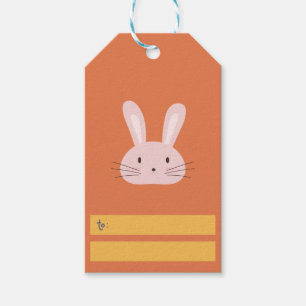 Cute Påskhare-Orange Presentetikett