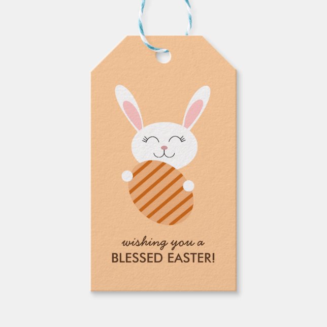 Cute-Påskhare (Orange) Presentetikett (Framsidan)