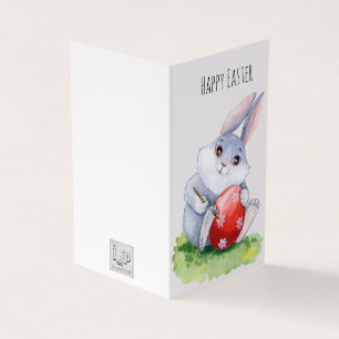 Cute Påskhare Painting Egg Helgdag Card Kort