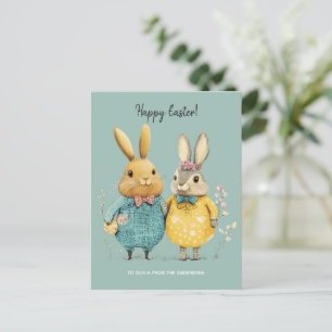 Cute Påskhare par Helg Vykort