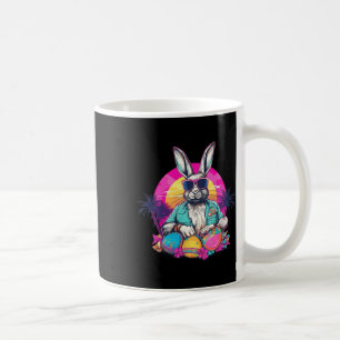 Cute Påskhare Retro Miami ser färgstarka ägg ut Kaffemugg