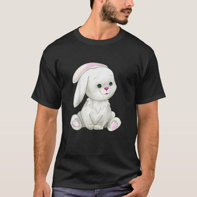 Cute Påskhare with Egg Funny Påsk Söndag Vin T Shirt (Framsida)