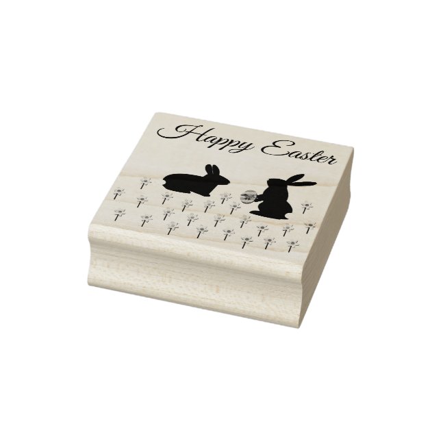 Cute Påskhares and Daffodils Anpassningsbar Stämpel (Stämpel)