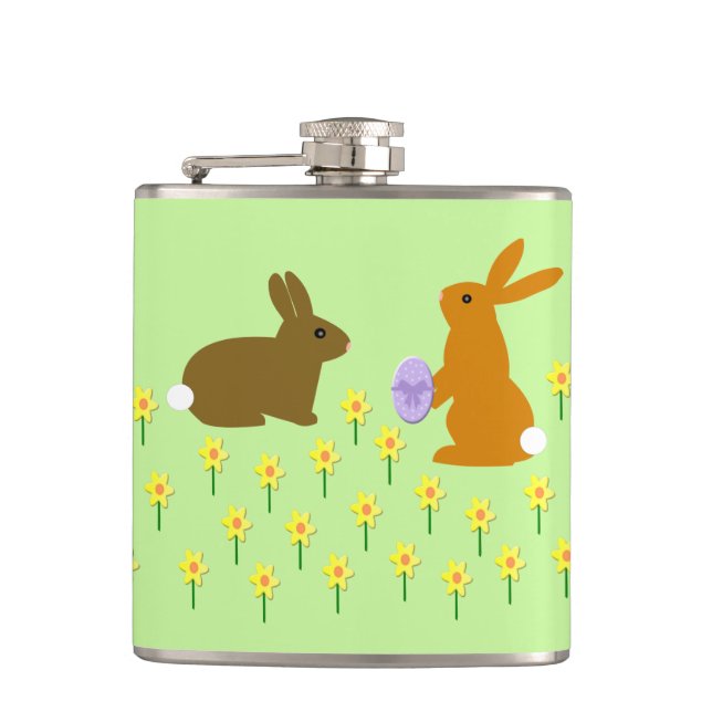 Cute Påskhares and Daffodils Fickplunta (Framsidan)