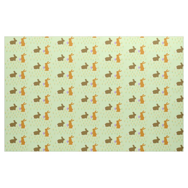 Cute Påskhares and Daffodils Tyg (Fat Quarter)