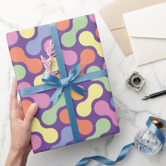 Cute Pastel Abstrakt Candy Blob Mönster Presentpapper (Gifting)