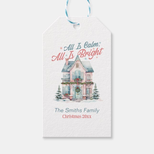 Cute Pastel All är Lugn, allt är Bright Jul Presentetikett (Framsidan)