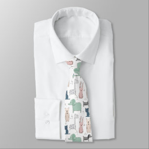 Cute Pastel Baby djur Mönster Slips